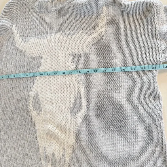 MUMU Mellow Gray Bull Skull Sweater - Picture 4 of 7